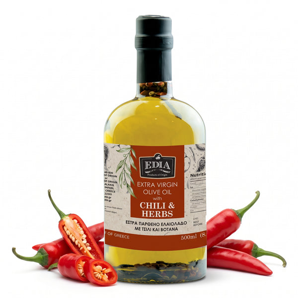 Oliwa z oliwek extra virgin z lokalnymi ziołami - Chili i zioła EDIA