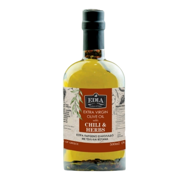 Oliwa z oliwek extra virgin z lokalnymi ziołami - Chili i zioła EDIA