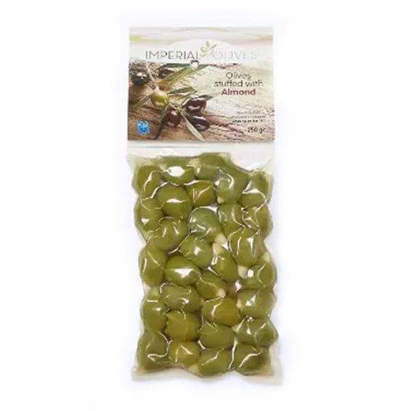 Oliwki zielone z migdałem vaccum 250g